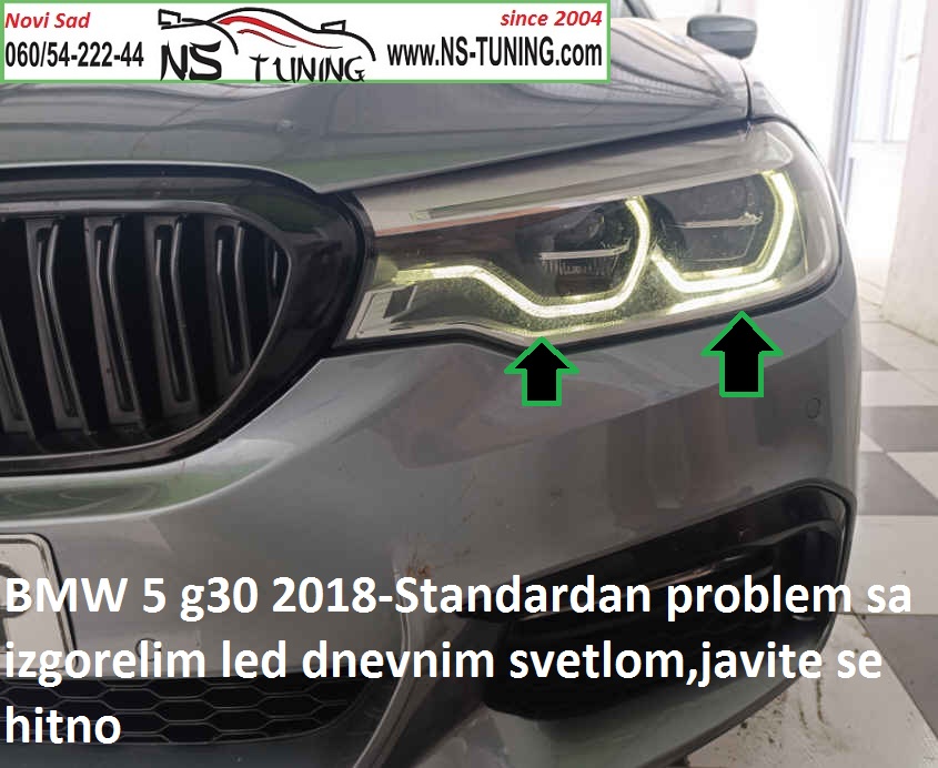 bmw g30 2017 2018 2019 zut far pozuteo led dnevno svetlo reparacija servis farova novi sad ns tuning
